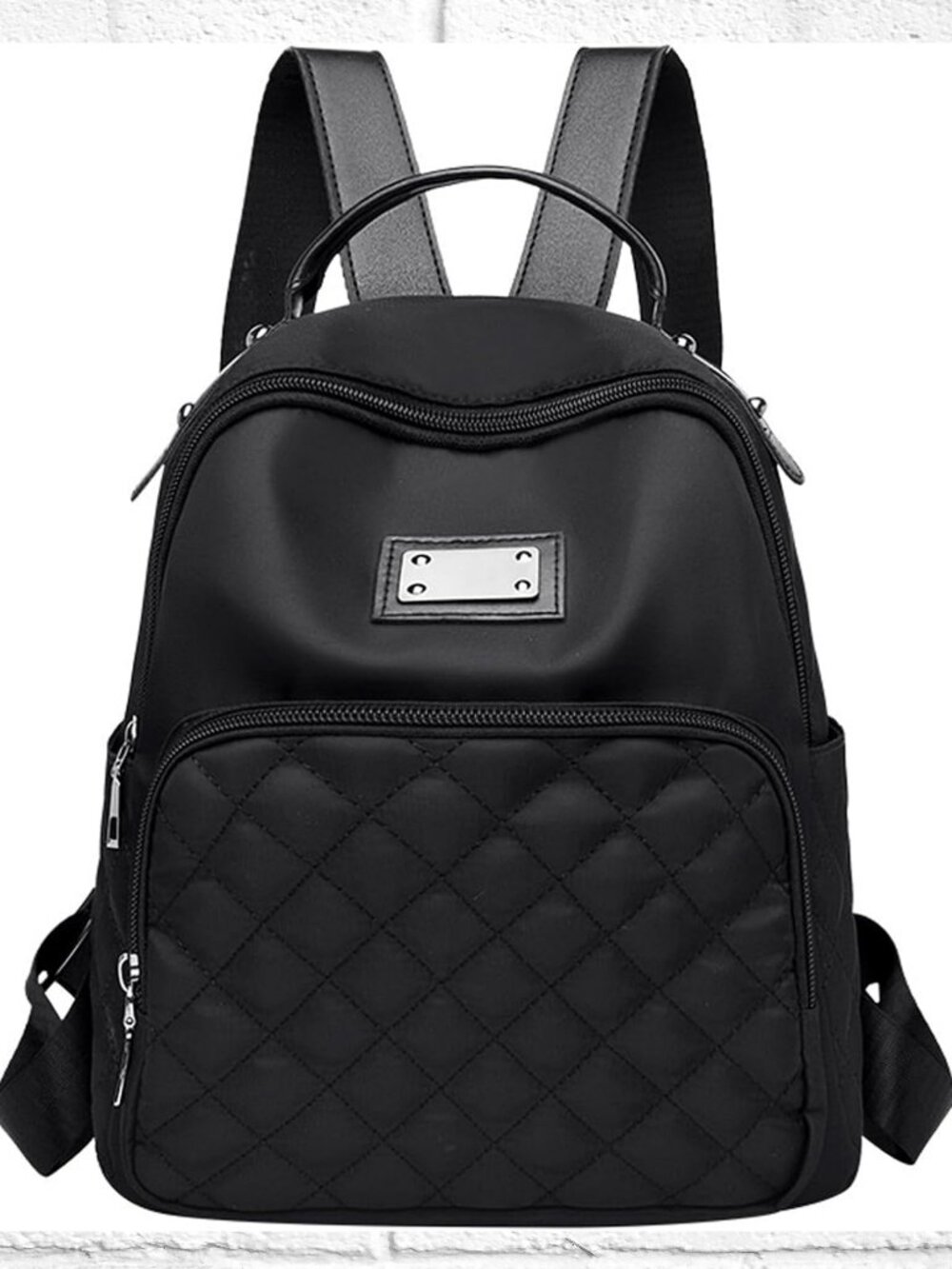 NWOT! Backpack Lightweight Midsize Nylon Pack w/Quilted Accents & Bottle Pocket